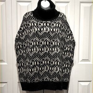 Steve Madden Turtleneck Pullover Black/Grey Sweater Vest O/S‎